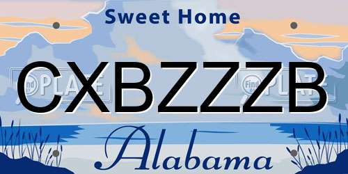 CXBZZZB Alabama License Plate