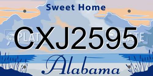 CXJ2595 Alabama License Plate