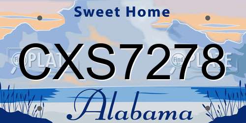 CXS7278 Alabama License Plate