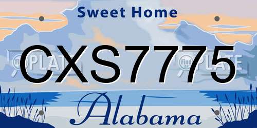 CXS7775 Alabama License Plate