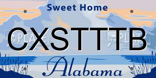 CXSTTTB Alabama License Plate