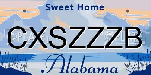 CXSZZZB Alabama License Plate