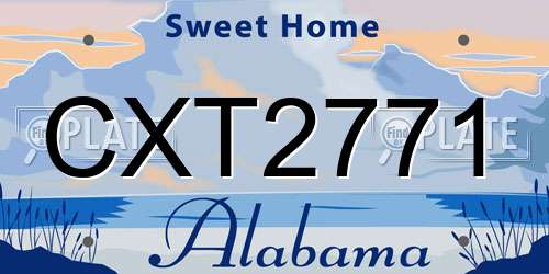 CXT2771 Alabama License Plate