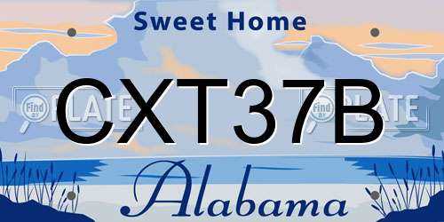 CXT37B Alabama License Plate