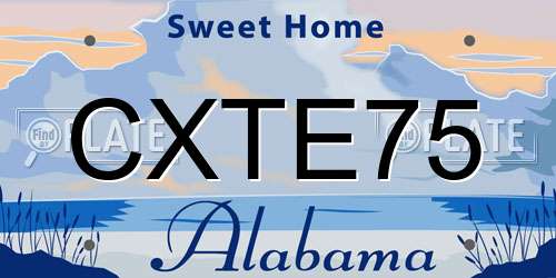 CXTE75 Alabama License Plate