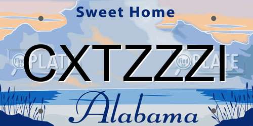 CXTZZZI Alabama License Plate