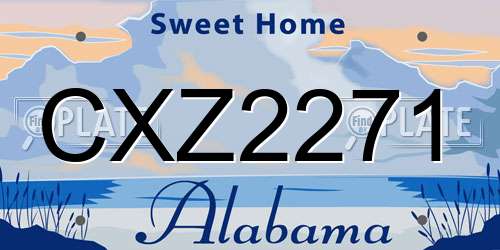 CXZ2271 Alabama License Plate