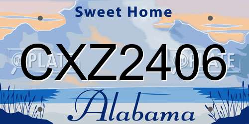 CXZ2406 Alabama License Plate
