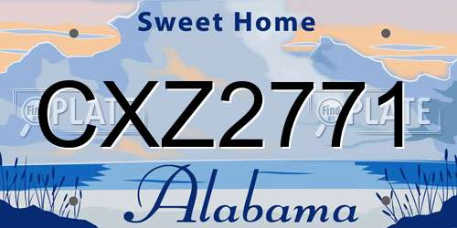 CXZ2771 Alabama License Plate