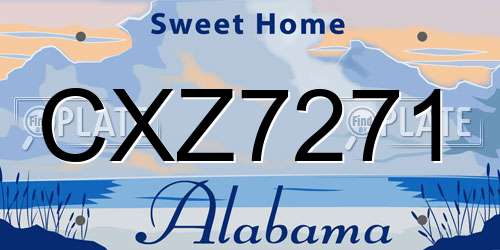 CXZ7271 Alabama License Plate