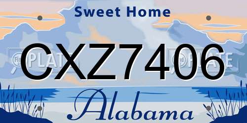 CXZ7406 Alabama License Plate