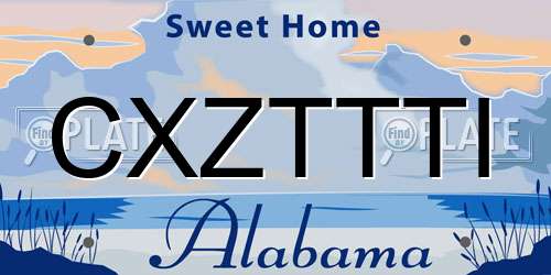 CXZTTTI Alabama License Plate