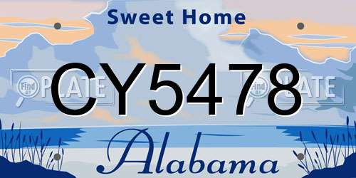 CY5478 Alabama License Plate