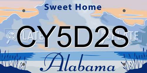 CY5D2S Alabama License Plate