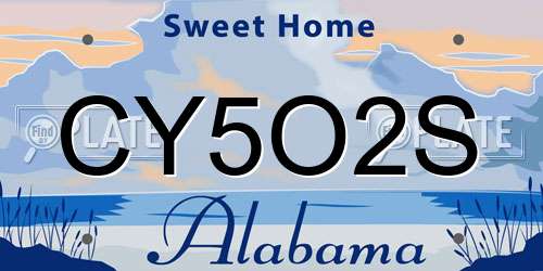 CY5O2S Alabama License Plate