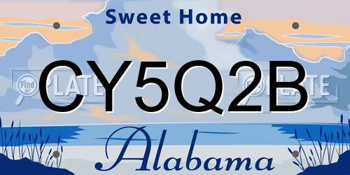 CY5Q2B Alabama License Plate