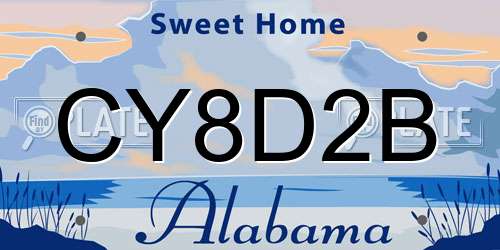 CY8D2B Alabama License Plate