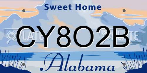CY8O2B Alabama License Plate