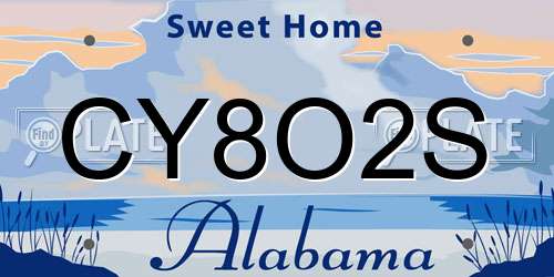 CY8O2S Alabama License Plate