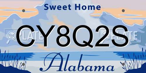 CY8Q2S Alabama License Plate