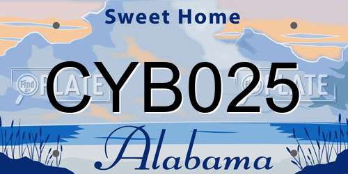 CYB025 Alabama License Plate