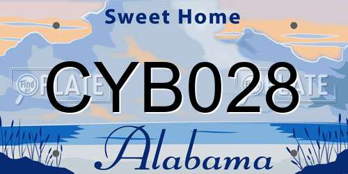 CYB028 Alabama License Plate