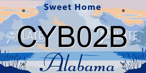 CYB02B Alabama License Plate