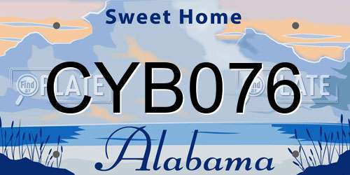 CYB076 Alabama License Plate