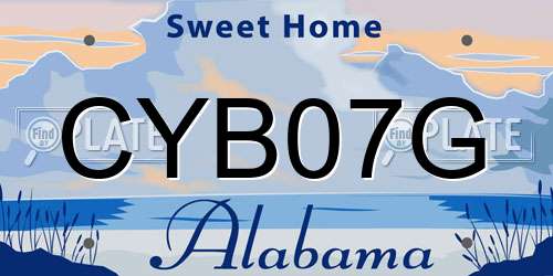 CYB07G Alabama License Plate