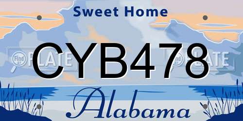 CYB478 Alabama License Plate