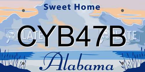 CYB47B Alabama License Plate