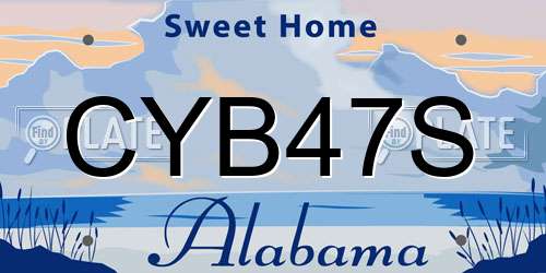 CYB47S Alabama License Plate