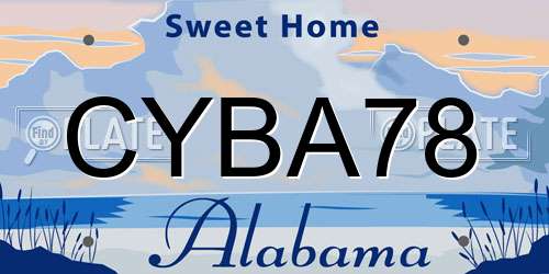CYBA78 Alabama License Plate