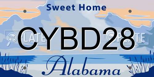 CYBD28 Alabama License Plate