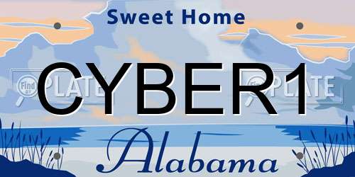 CYBER1 Alabama License Plate