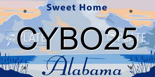 CYBO25 Alabama License Plate