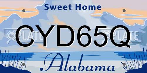 CYD65Q Alabama License Plate