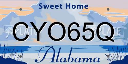 CYO65Q Alabama License Plate
