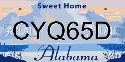 CYQ65D Alabama License Plate