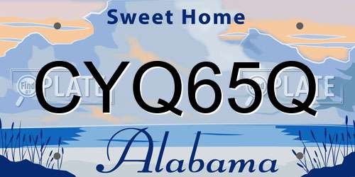 CYQ65Q Alabama License Plate