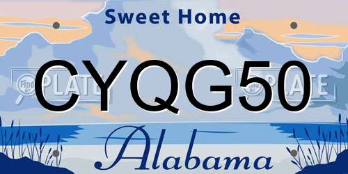 CYQG50 Alabama License Plate