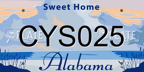 CYS025 Alabama License Plate
