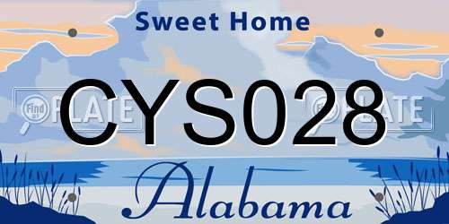 CYS028 Alabama License Plate