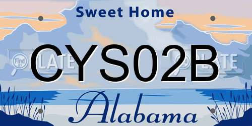CYS02B Alabama License Plate