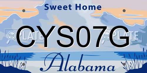 CYS07G Alabama License Plate