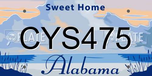 CYS475 Alabama License Plate