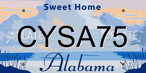 CYSA75 Alabama License Plate