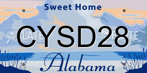 CYSD28 Alabama License Plate