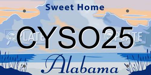 CYSO25 Alabama License Plate