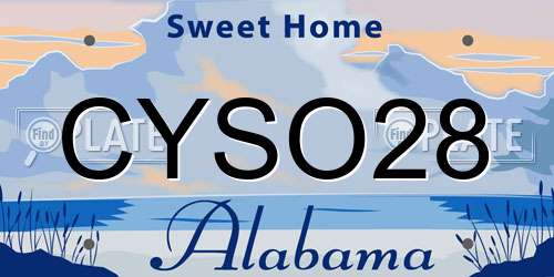 CYSO28 Alabama License Plate